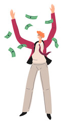 Millionaire or businessman throwing money vector