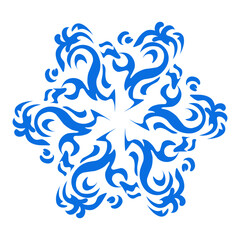 Blue color ethnic mandala patern design illustration. Perfect for logos, icons, stickers, tattoos, design elements for websites, advertisements and more.
