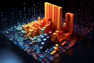 Analytics and data visualization. 3D