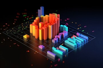 Analytics and data visualization. 3D