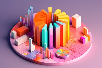 Obraz premium Analytics and data visualization. 3D