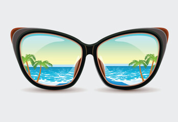 sunglasses on the beach