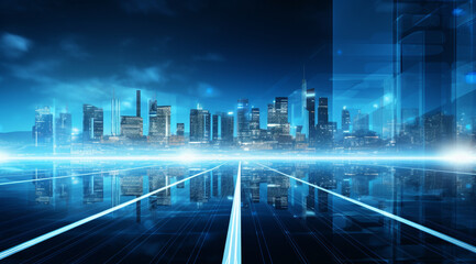 Fototapeta premium Bright Blue Business Background