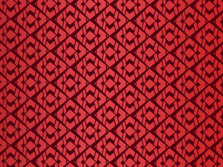 High contrast red and black glossy stripes background. Luxurious batik ornament. Abstract technology graphic banner design. Vector corporate background.