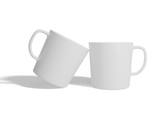 Tow white mug mockup