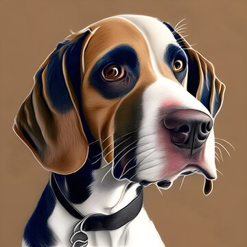 Beagle Dog, Generative AI Illustration