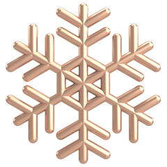 Snowflake. Christmas decoration. 3D illustration.