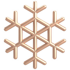 Snowflake. Christmas decoration. 3D illustration.