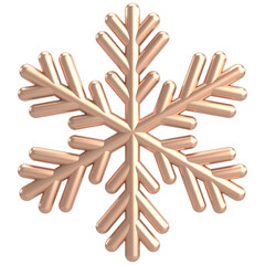 Snowflake. Christmas decoration. 3D illustration.