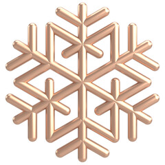 Snowflake. Christmas decoration. 3D illustration.