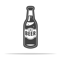 Bottle of beer icon transparent vector isolated