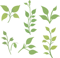 Floral vector elements design flower Ai generate.