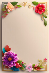 elegant invitation card with flower border