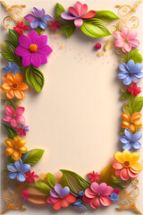 elegant invitation card with flower border