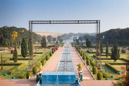 KRS Brindavan Gardens in Karnakata, India