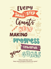 Inspirational Handwriting Quote for School Poster Soft Color with Hand Drawn Lettering