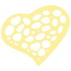 Pastel Heart Shape. Love Illustration. Hand Drawn Design for Valentines day Card. Web Icon, Symbol, Sign. Romantic Wedding Invitation. Art Sketch. Color Pastel Graphic Drawing Isolated on White.