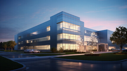 Modern business rnd center building.