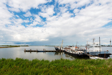 Fototapeta premium The Dutch port of Lelystad on the Markermeer