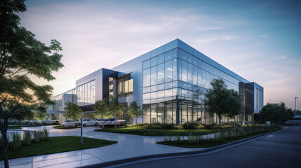 Fototapeta na wymiar office building for commercial, research and manufacturing companies