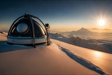 Fototapeta na wymiar ski resort in the morning