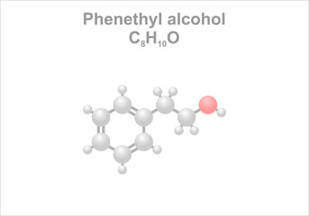 Simplified scheme of the phenethyl alcohol molecule. Component of many essential oils.