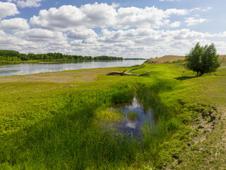 Fototapeta na wymiar Irtysh river near outpost Talitsa in Kazakhstan.