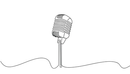 microphone line art style illustration vector eps 10 © Wahyu