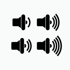 Noise Level. Set of Speaker Noisy Grade Symbol.