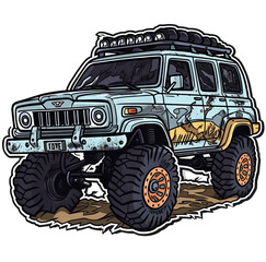 Dirty Off-road jeep. Generative AI 5