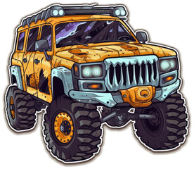 Dirty Off-road jeep. Generative AI 7.