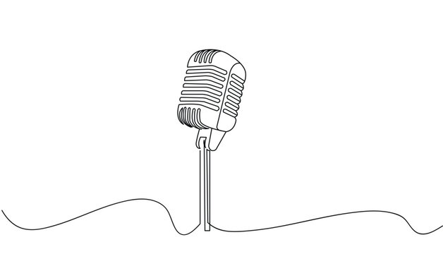 microphone line art style illustration vector eps 10