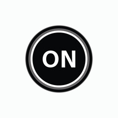 ON Button Icon. Switch, Starter Tool Symbol - Vector. 