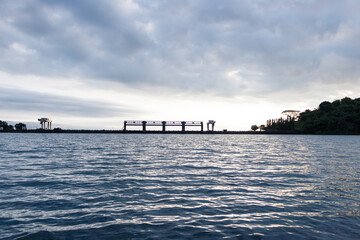Obraz premium Badra dam in Karnataka, India