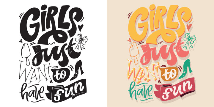 Cute and beautiful hand drawn lettering quote. Cool phrase for print and poster design. Inspirational  slogan. Greeting card template. T-shirt design, mug print, tee design. Vector