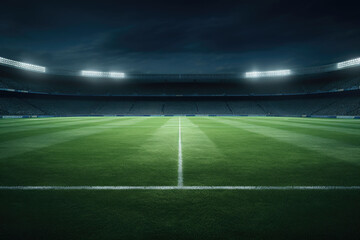 Fototapeta premium football field and spotlights