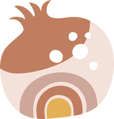 hand drawn childish pomegranate in scandinavian simple style. nursery art