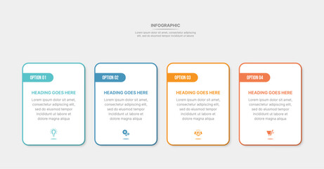 Four Options Square Infographic Template Design