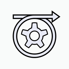 Fototapeta premium Processing Icon. Unfinished, Uncompleted. Symbol of Activity in Progress. 