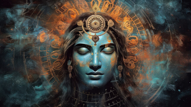 Lord Shivas Third Eye A Mythological Illustration of Cosmic Destruction