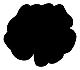 Hand Drawn Flower Silhouette. Black Floral Illustration. Plant Silhouette Isolated on White Background.