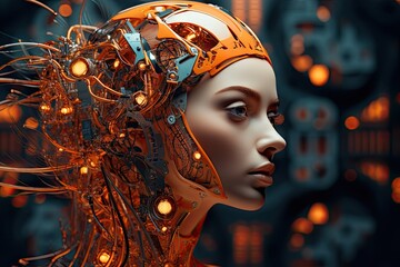 A female cyborg depicting AI and the evolution of it.