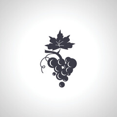 Grapes icon. Grapevine with leaf. icon