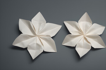 Folding paper flowers Generative AI