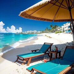 Bermuda beautiful beach cabanas