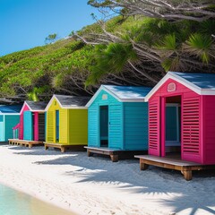 Bermuda beautiful beach cabanas