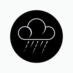 Rain Cloud Symbol. Weather Element Illustration As A Simple Vector Sign, Trendy Symbol for Design and Websites, Presentation or Apps Component.      