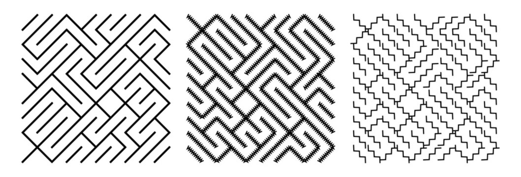 Geometric Abstract Maze Pattern Background