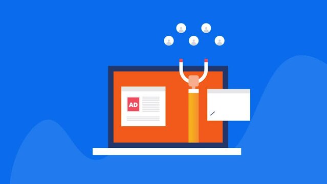 Digital advertising on social media, web advertising campaign attracting new customer leads, increase website traffic and complete business objective conceptual video animation.