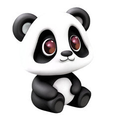 3D cute panda animal illustration © RafiRizqu